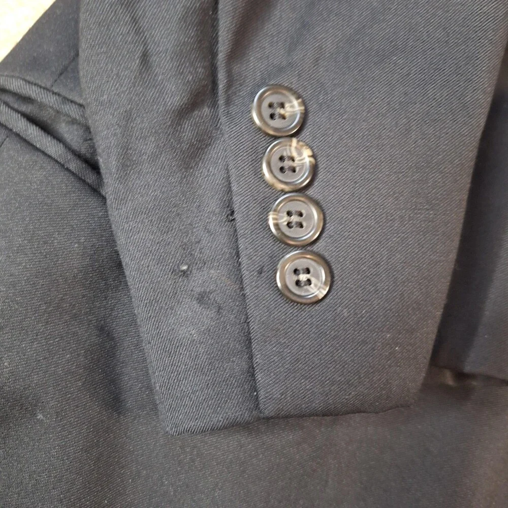 Lauren Ralph Lauren Suit Jacket Mens 50 Black Wool Single Vent 2 Button Formal